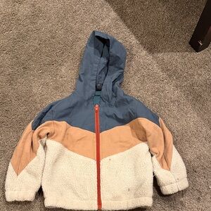 Art class kids  Colorblock Hooded Jacket in Blue, Tan & Cream some spots